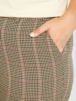 Pantalón Recto De 'pata De Gallo' - MARRON -Zalaris Tienda pantalon recto de pata de gallo marron ana40 1 frb4