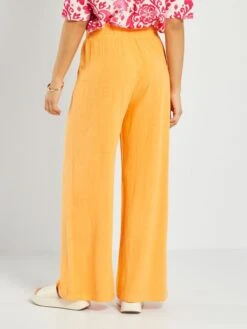 Pantalón Recto De Talle Alto - Naranja Albaricoque -Zalaris Tienda pantalon recto de talle alto naranja albaricoque zs701 1 frb4