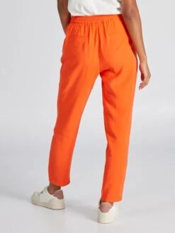 Pantalón Regular De Sarga Tipo Jogging - ESPIGA NARANJA -Zalaris Tienda pantalon regular de sarga tipo jogging espiga naranja zj851 11 frb3