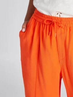 Pantalón Regular De Sarga Tipo Jogging - ESPIGA NARANJA -Zalaris Tienda pantalon regular de sarga tipo jogging espiga naranja zj851 11 frb4