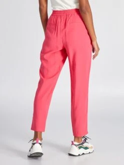 Pantalón Regular De Sarga Tipo Jogging - Rosa -Zalaris Tienda pantalon regular de sarga tipo jogging rosa zj851 12 frb3