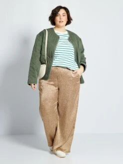 Pantalón Satinado - BEIGE -Zalaris Tienda pantalon satinado beige zn860 1 frb2