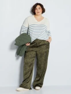 Pantalón Satinado - KAKI -Zalaris Tienda pantalon satinado kaki zn860 2 frb2