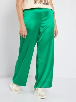 Pantalón Satinado - Verde Flúor -Zalaris Tienda pantalon satinado verde fluor zn860 4 frb4