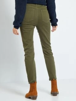 Pantalón Skinny De Sarga De Talle Alto - KAKI -Zalaris Tienda pantalon skinny de sarga de talle alto kaki zd808 2 frb3