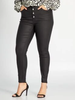 Pantalón Skinny Encerado De Tiro Alto - Negro -Zalaris Tienda pantalon skinny encerado de tiro alto negro ajj90 1 frb5