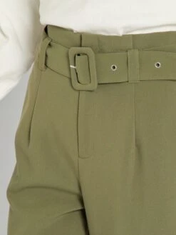 Pantalón Tapered Con Cinturón - KAKI -Zalaris Tienda pantalon tapered con cinturon kaki zk555 3 frb3