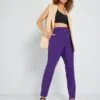 Pantalón Tapered Con Cinturón - PURPURA -Zalaris Tienda pantalon tapered con cinturon purpura zk555 8 frb1