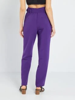 Pantalón Tapered Con Cinturón - PURPURA -Zalaris Tienda pantalon tapered con cinturon purpura zk555 8 frb3