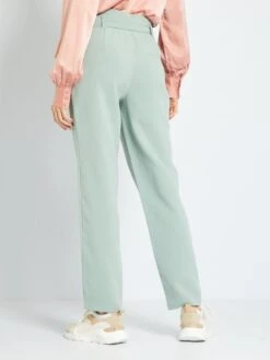 Pantalón Tapered Con Cinturón - Verde Gris -Zalaris Tienda pantalon tapered con cinturon verde gris zk555 7 frb3