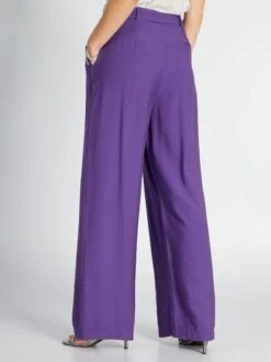Pantalón Vaporoso Con Tiro Alto - PURPURA -Zalaris Tienda pantalon vaporoso con tiro alto purpura atr47 1 frb3
