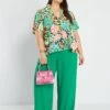 Pantalón Vaporoso De Crepé - Verde