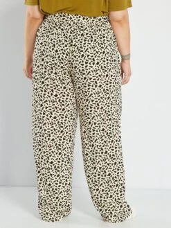 Pantalón Vaporoso Estampado - BLANCO -Zalaris Tienda pantalon vaporoso estampado blanco add25 1 frb3