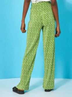 Pantalón Vaporoso Plisado - VERDE -Zalaris Tienda pantalon vaporoso plisado verde arm20 1 frb3