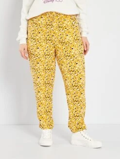 Pantalón Vaporoso Tipo Jogging - AMARILLO