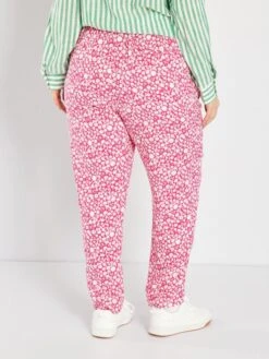 Pantalón Vaporoso Tipo Jogging - ROSA -Zalaris Tienda pantalon vaporoso tipo jogging rosa zn909 6 frb3