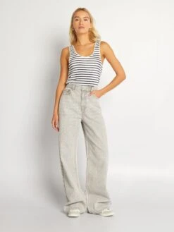 Pantalón Vaquero Wide Leg - ÁCIDO GRIS