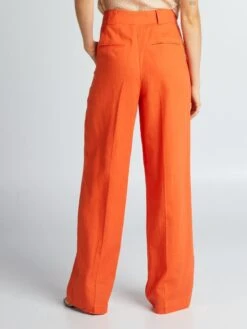Pantalón Wide Leg Vaporoso - Naranja -Zalaris Tienda pantalon wide leg vaporoso naranja ajm39 3 frb3