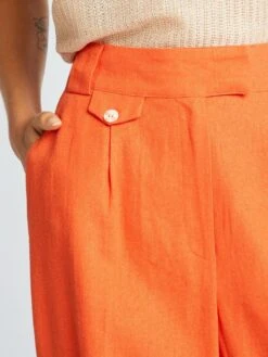 Pantalón Wide Leg Vaporoso - Naranja -Zalaris Tienda pantalon wide leg vaporoso naranja ajm39 3 frb4