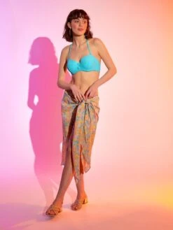 Pareo Largo Con Estampado Psicodélico - AZUL -Zalaris Tienda pareo largo con estampado psicodelico azul zs128 1 frb2