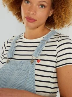 Peto Corto Premamá A Rayas - AZUL -Zalaris Tienda peto corto premama a rayas azul zn986 1 frb3