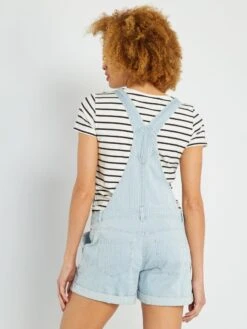 Peto Corto Premamá A Rayas - AZUL -Zalaris Tienda peto corto premama a rayas azul zn986 1 frb4