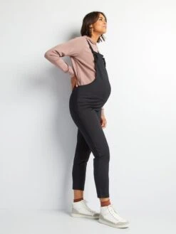 Peto Premamá Liso Con Tirantes Anudados - Negro -Zalaris Tienda peto premama liso con tirantes anudados negro ajo74 1 frb5