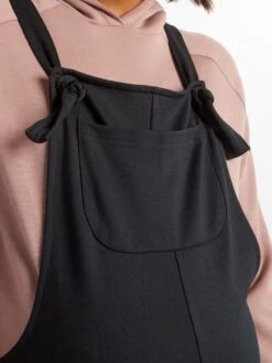 Peto Premamá Liso Con Tirantes Anudados - Negro -Zalaris Tienda peto premama liso con tirantes anudados negro ajo74 1 frb6