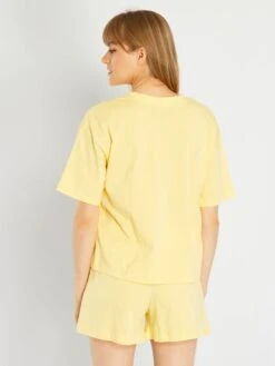 Pijama Corto - 2 Piezas - Amarillo -Zalaris Tienda pijama corto 2 piezas amarillo ael21 1 frb2