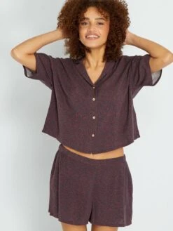 Pijama Corto - 2 Piezas - MARRON