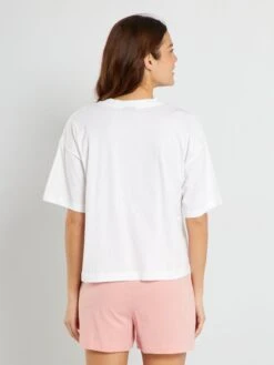 Pijama Corto Camiseta + Short 'Campanilla' 'Disney' - 2 Piezas - BLANCO -Zalaris Tienda pijama corto camiseta short campanilla disney 2 piezas blanco zs155 1 frb3