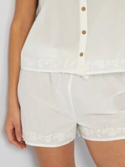 Pijama Corto De Algodón Ligero 2 Piezas - BLANCO -Zalaris Tienda pijama corto de algodon ligero 2 piezas blanco ahq26 1 frb3