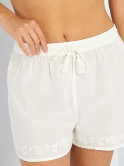 Pijama Corto De Algodón Ligero 2 Piezas - BLANCO -Zalaris Tienda pijama corto de algodon ligero 2 piezas blanco ahq26 1 frb5