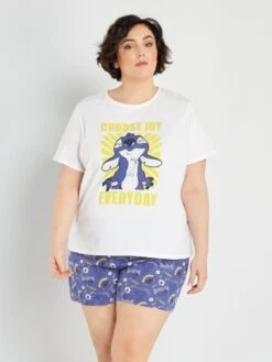 Zalaris Tienda -Zalaris Tienda pijama corto de punto disney 2 piezas blanco zq552 2 frb2