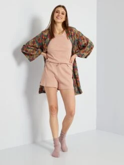 Pijama Corto Short + Camiseta Sin Mangas - 2 Piezas - ROSA -Zalaris Tienda pijama corto short camiseta sin mangas 2 piezas rosa zr912 3 frb2