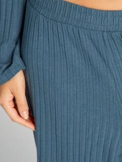 Pijama De Canalé Con Camiseta + Pantalón - 2 Piezas - AZUL ORIÓN -Zalaris Tienda pijama de canale con camiseta pantalon 2 piezas azul orion aqx80 1 frb4