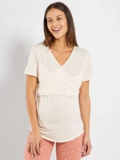 Pijama De Premamá - 2 Piezas - BEIGE -Zalaris Tienda pijama de premama 2 piezas beige ajl34 1 frb4