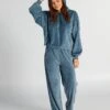 Pijama De Terciopelo Y Canalé - 2 Piezas - Azul Gris -Zalaris Tienda pijama de terciopelo y canale 2 piezas azul gris arg16 1 frb1