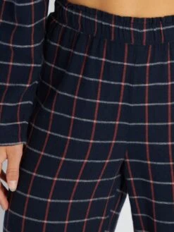 Pijama Largo De Franela - 2 Piezas - AZUL MARINO NEGRO -Zalaris Tienda pijama largo de franela 2 piezas azul marino negro aqh88 1 frb4