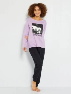 Pijama Largo - Estampado 'El Exorcista' - 2 Piezas - PURPURA -Zalaris Tienda pijama largo estampado el exorcista 2 piezas purpura zi717 1 frb2
