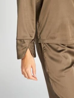 Pijama Largo Satinado - 2 Piezas - BANDA -Zalaris Tienda pijama largo satinado 2 piezas banda arl76 1 frb5