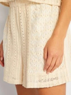 Short Calado - Ecru -Zalaris Tienda short calado ecru azo87 1 frb4