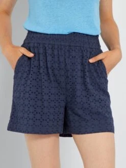 Short Con Bordado Inglés - Azul Oscuro -Zalaris Tienda short con bordado ingles azul oscuro ael89 1 frb4