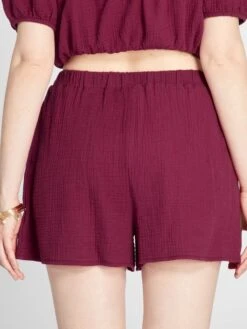 Short De Doble Gasa De Algodón - ROJO -Zalaris Tienda short de doble gasa de algodon rojo aul14 1 frb3