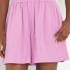 Short De Doble Gasa De Algodón - Rosa Iris -Zalaris Tienda short de doble gasa de algodon rosa iris alz23 3 frb1