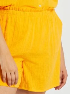 Short De Gasa De Algodón - Amarillo Anaranjado -Zalaris Tienda short de gasa de algodon amarillo anaranjado zs699 1 frb4