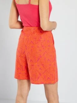 Short De Lino De Talle Alto - ROSA -Zalaris Tienda short de lino de talle alto rosa aea85 1 frb3