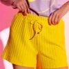Short De Punto De Canalé - AMARILLO -Zalaris Tienda short de punto de canale amarillo aev07 6 frb1