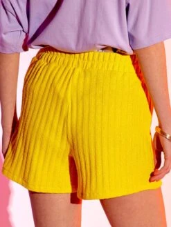 Short De Punto De Canalé - AMARILLO -Zalaris Tienda short de punto de canale amarillo aev07 6 frb3