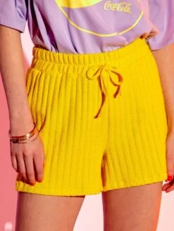 Short De Punto De Canalé - AMARILLO -Zalaris Tienda short de punto de canale amarillo aev07 6 frb4